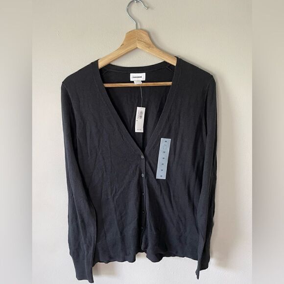 Old Navy Women’s Cardigan Sweater Black Long Sleeve Light Weight Size Medium - Picture 1 of 8